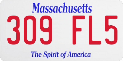 MA license plate 309FL5