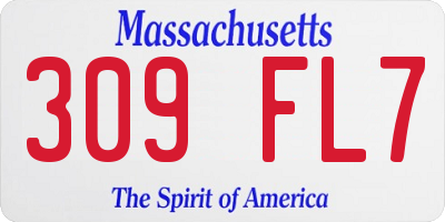 MA license plate 309FL7