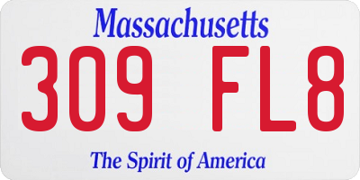MA license plate 309FL8