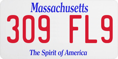 MA license plate 309FL9