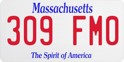 MA license plate 309FM0