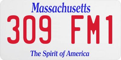 MA license plate 309FM1