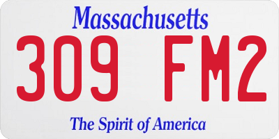 MA license plate 309FM2