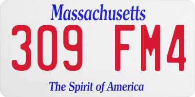 MA license plate 309FM4
