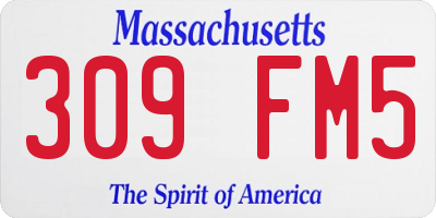 MA license plate 309FM5