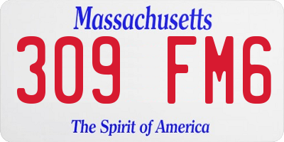 MA license plate 309FM6