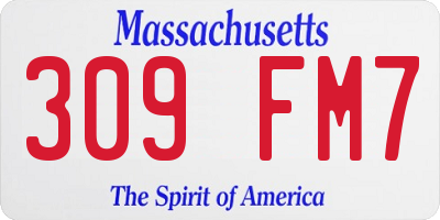 MA license plate 309FM7