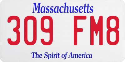MA license plate 309FM8