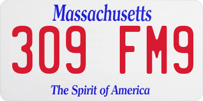 MA license plate 309FM9