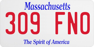 MA license plate 309FN0