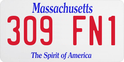 MA license plate 309FN1