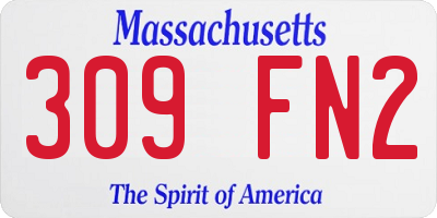 MA license plate 309FN2