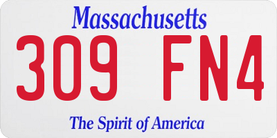 MA license plate 309FN4