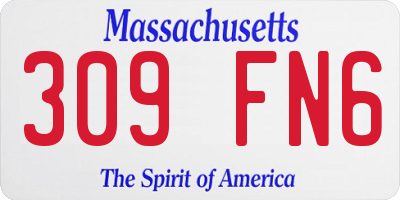 MA license plate 309FN6