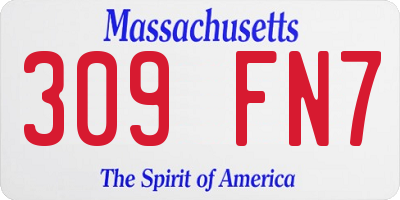 MA license plate 309FN7