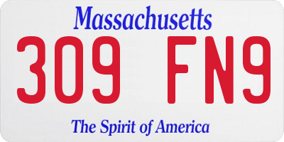 MA license plate 309FN9
