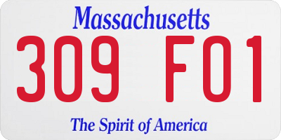 MA license plate 309FO1
