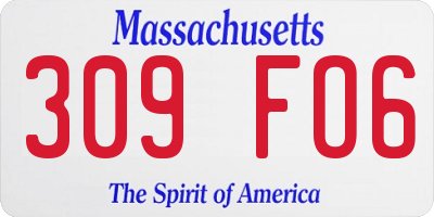 MA license plate 309FO6