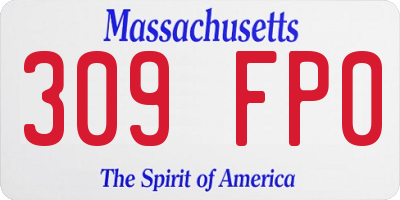 MA license plate 309FP0