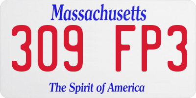 MA license plate 309FP3