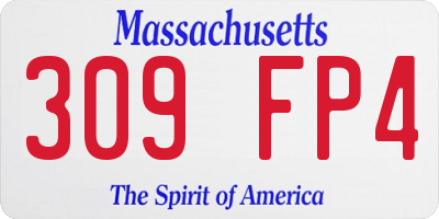 MA license plate 309FP4