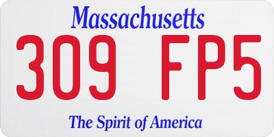 MA license plate 309FP5