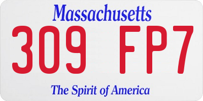 MA license plate 309FP7