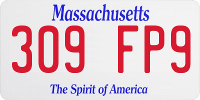 MA license plate 309FP9