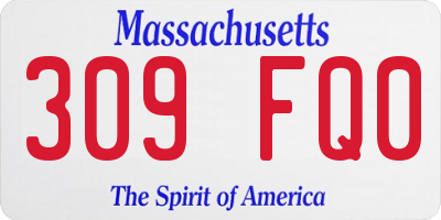 MA license plate 309FQ0