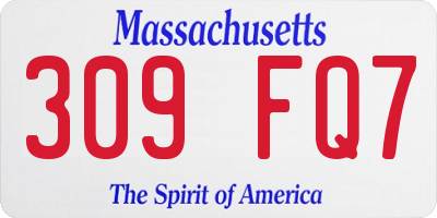 MA license plate 309FQ7
