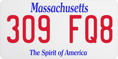 MA license plate 309FQ8