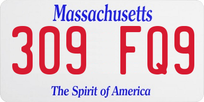 MA license plate 309FQ9