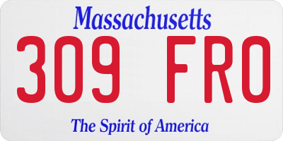 MA license plate 309FR0