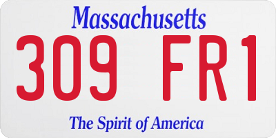 MA license plate 309FR1