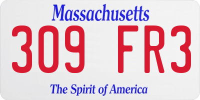 MA license plate 309FR3