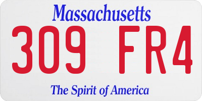 MA license plate 309FR4