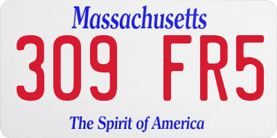 MA license plate 309FR5