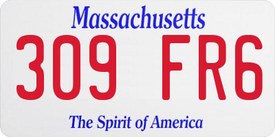 MA license plate 309FR6