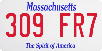 MA license plate 309FR7
