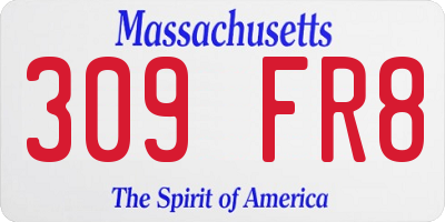 MA license plate 309FR8