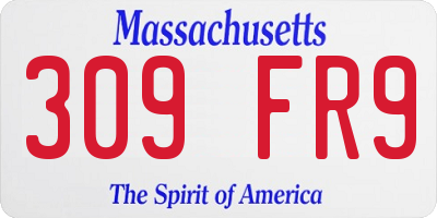 MA license plate 309FR9