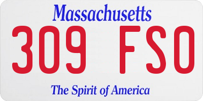 MA license plate 309FS0