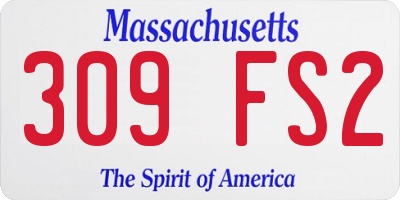 MA license plate 309FS2