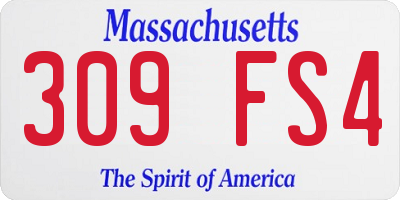 MA license plate 309FS4