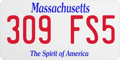 MA license plate 309FS5