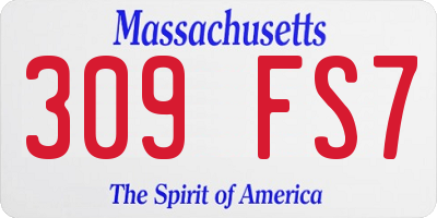MA license plate 309FS7
