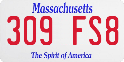 MA license plate 309FS8
