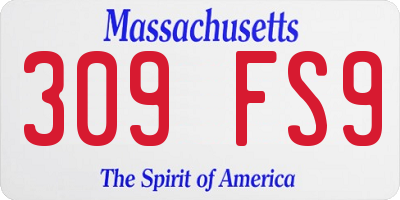 MA license plate 309FS9