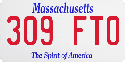 MA license plate 309FT0