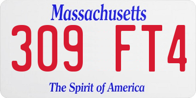 MA license plate 309FT4
